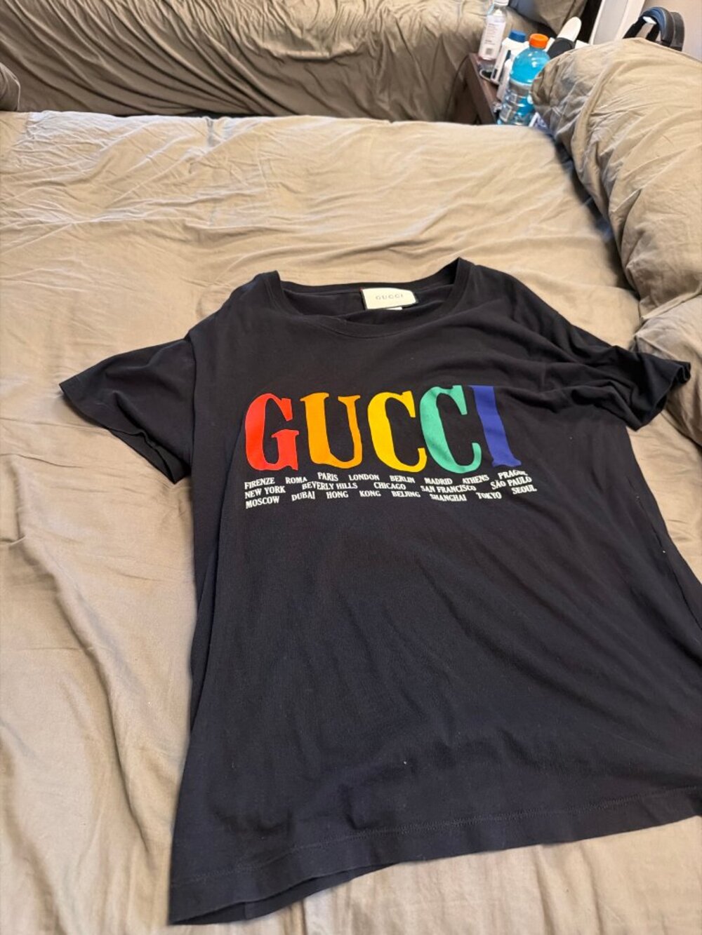 Gucci Rainbow Cities Logo T-Shirt — Men's Large